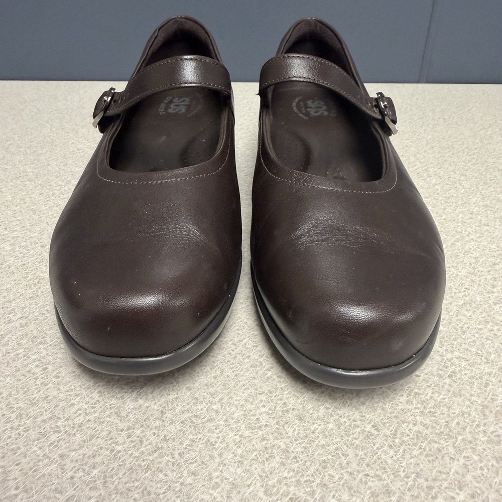 SAS MARIA Mary Jane Women's Size 8.5 W Wide Dark Brown Leather Comfort Shoes - Picture 5 of 11